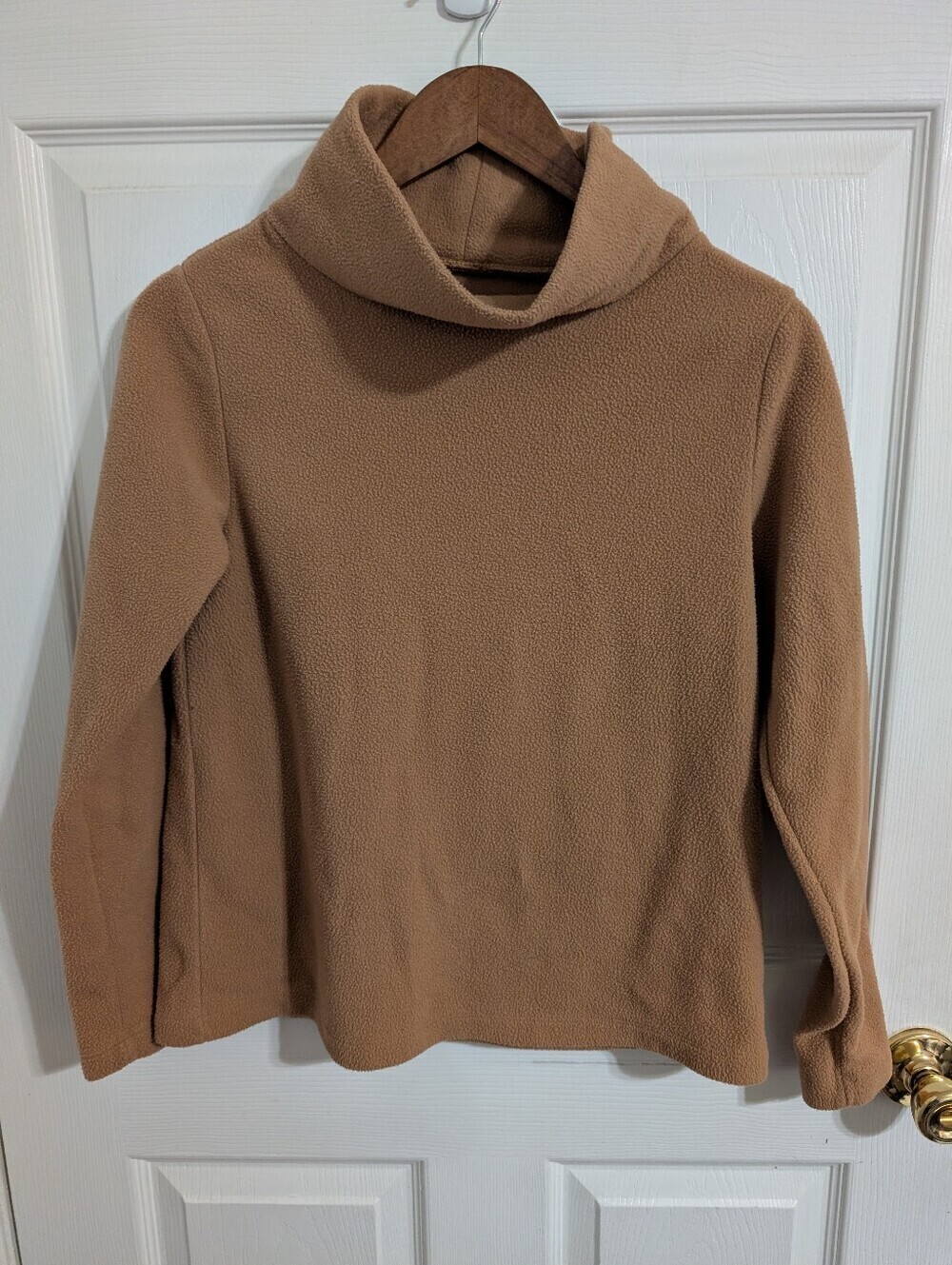 Dudley Stephens Womens Fleece Brown Sweater Mockneck Pullover Size Small